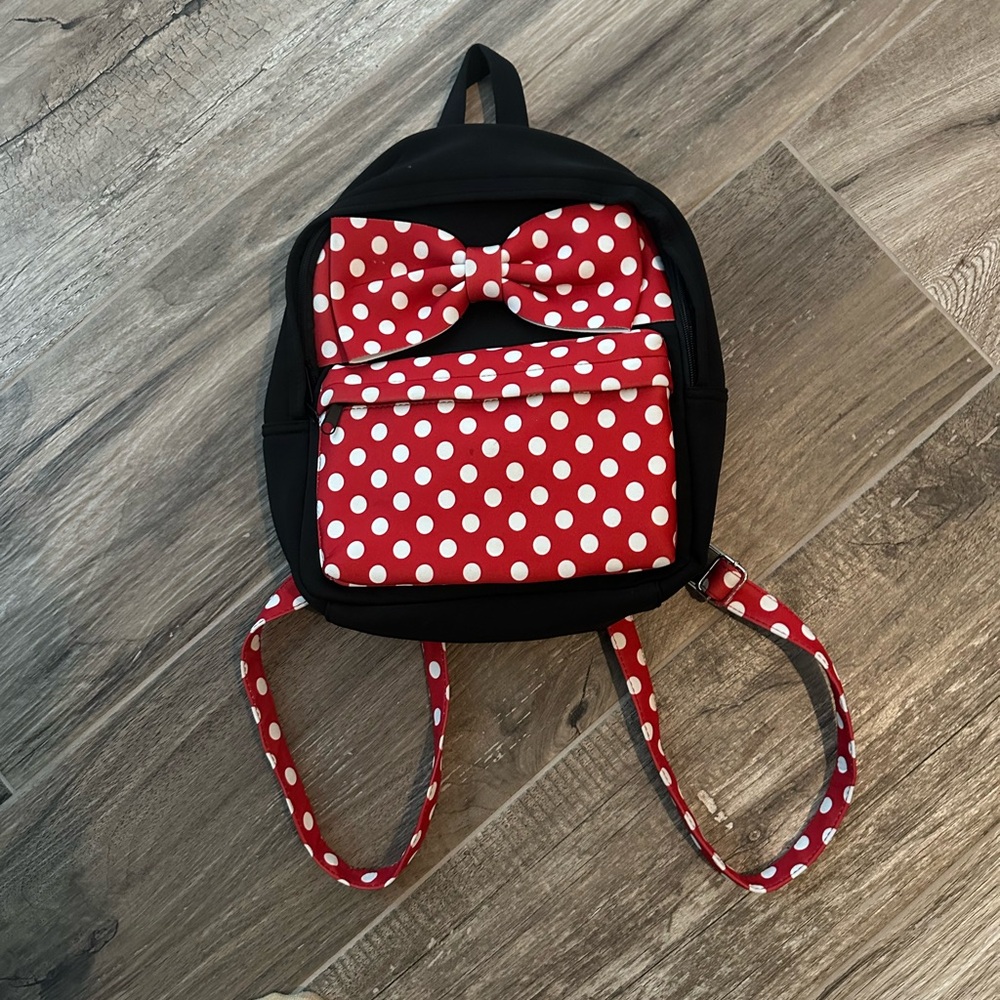 Disney Red and White Polka Dot Bow Backpack